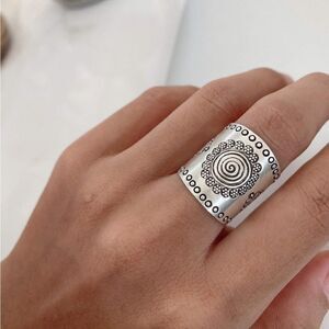 New Solar Sterling Silver Adjustable Ring
